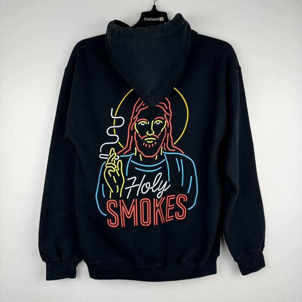 Holy Smokes Jesus Smoking Neon Hoodie